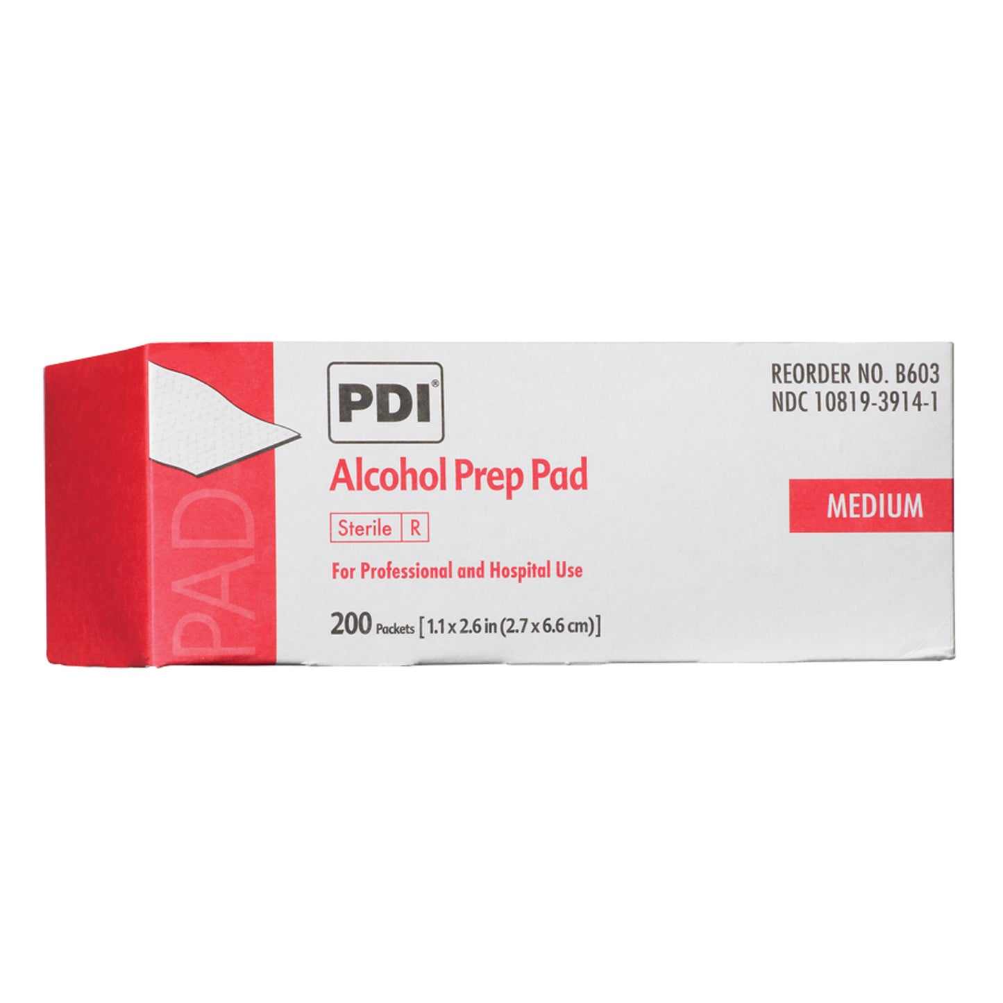 Alcohol Prep Pad, Medium, Sterile, 1.1 x 2.6, Applicator 2 x 2, 200/bx, 20 bx/cs (56 cs/plt) (US Only) (Products cannot be sold on Amazon.com or any other 3rd party site)