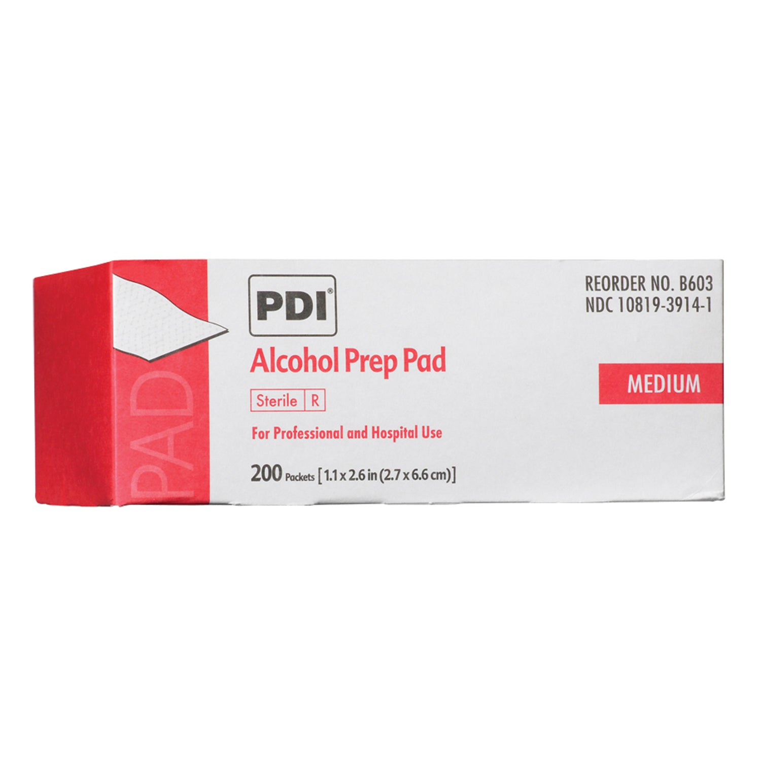 Alcohol Prep Pad, Medium, Sterile, 1.1 x 2.6, Applicator 2 x 2, 200/bx, 20 bx/cs (56 cs/plt) (US Only) (Products cannot be sold on Amazon.com or any other 3rd party site)
