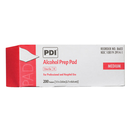 Alcohol Prep Pad, Medium, Sterile, 1.1 x 2.6, Applicator 2 x 2, 200/bx, 20 bx/cs (56 cs/plt) (US Only) (Products cannot be sold on Amazon.com or any other 3rd party site)