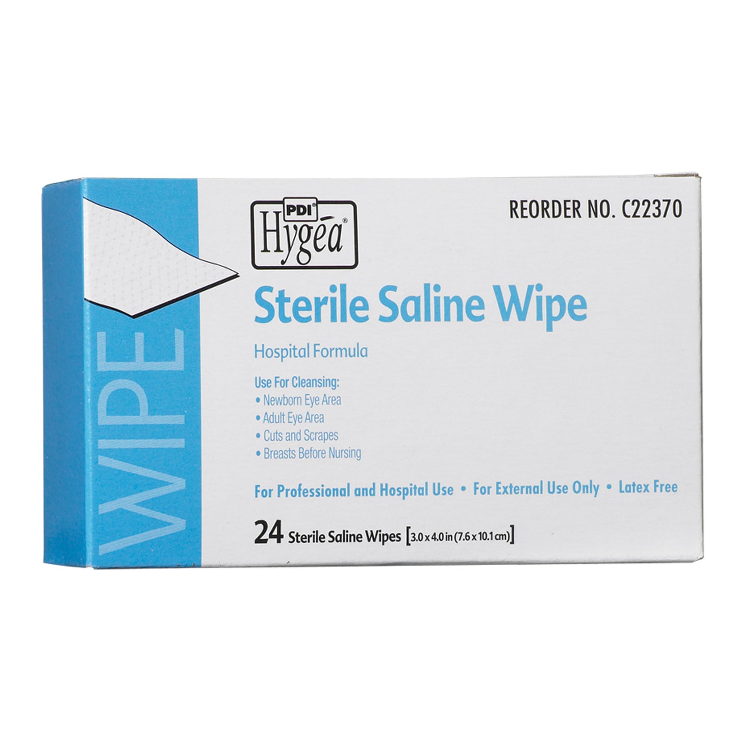 Sterile Saline Wipe, 6" x 4", 24 pk/bx, 24 bx/cs