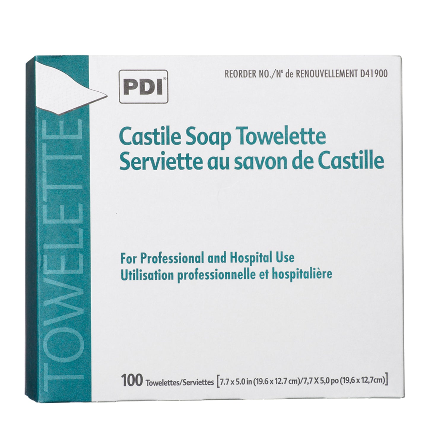 Castile Soap Towelette, 2% Coconut Oil, 1/pk, 100 pk/bx, 10 bx/cs