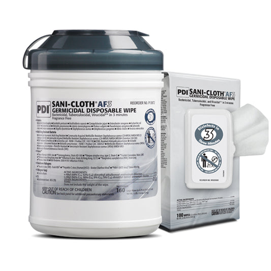 AF3 Germicidal Disposable Wipe, Large, 5" x 8", 50/bx, 10 bx/cs (80 cs/plt) (US Only) (Products cannot be sold on Amazon.com or any other 3rd party site)