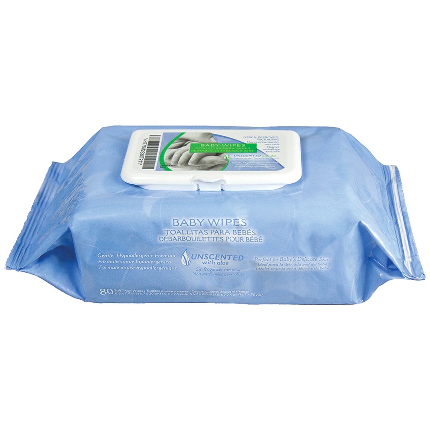 Baby Wipes (Unscented), 7" x 8", 80/pk, 12 pk/cs (60 cs/plt) (US Only) (Item is on Manufactuer Backorder w/no ETA of release date) (Products cannot be sold on Amazon.com or any other 3rd party site)(To Be DISCONTINUED)