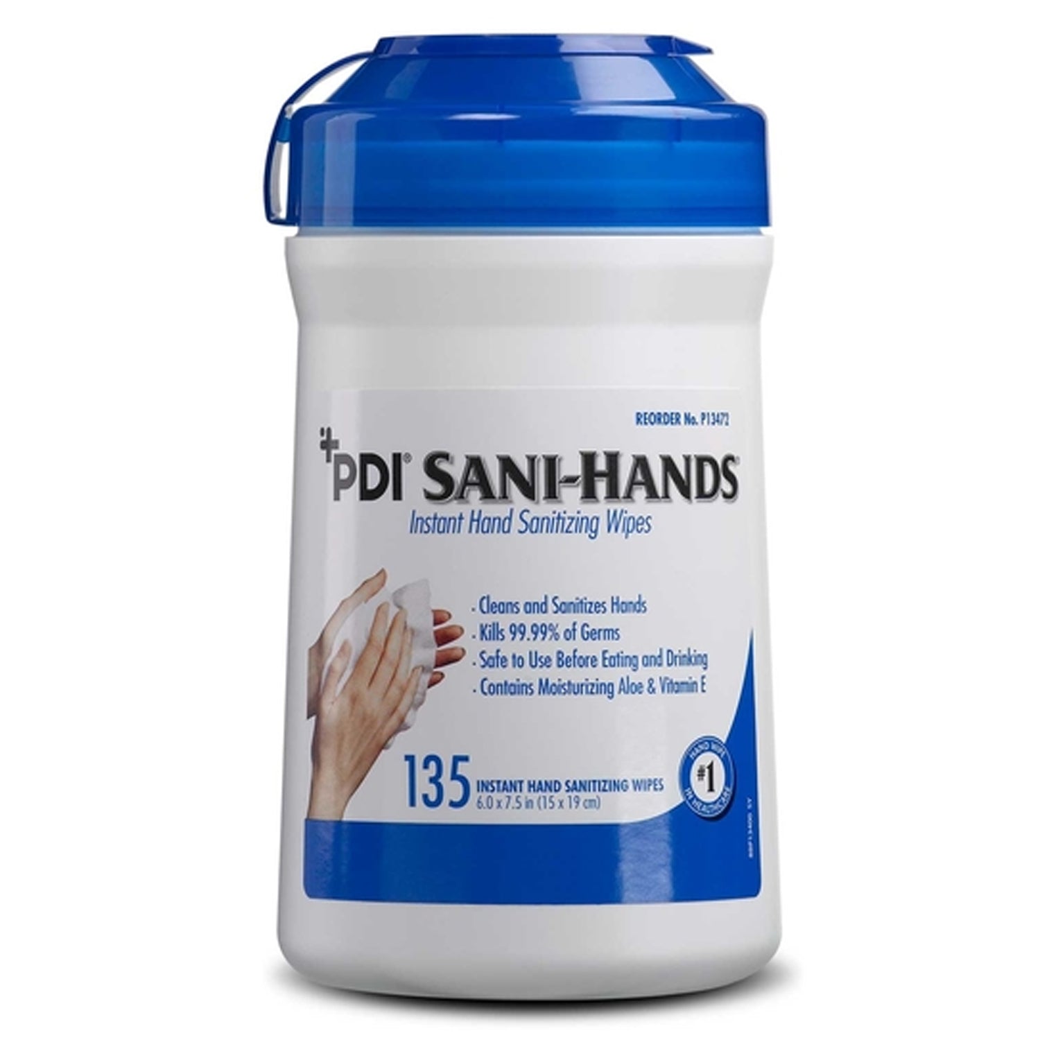 Instant Hand Sanitizing Wipe, Medium, 6" x 7_", 135/can, 12 can/cs (40 cs/plt) (026575) (US Only) (Item is considered Limited Quantity and cannot ship via Air or to AK, GU, HI, PR, VI) (Products cannot be sold on Amazon.com or any other 3rd party site)