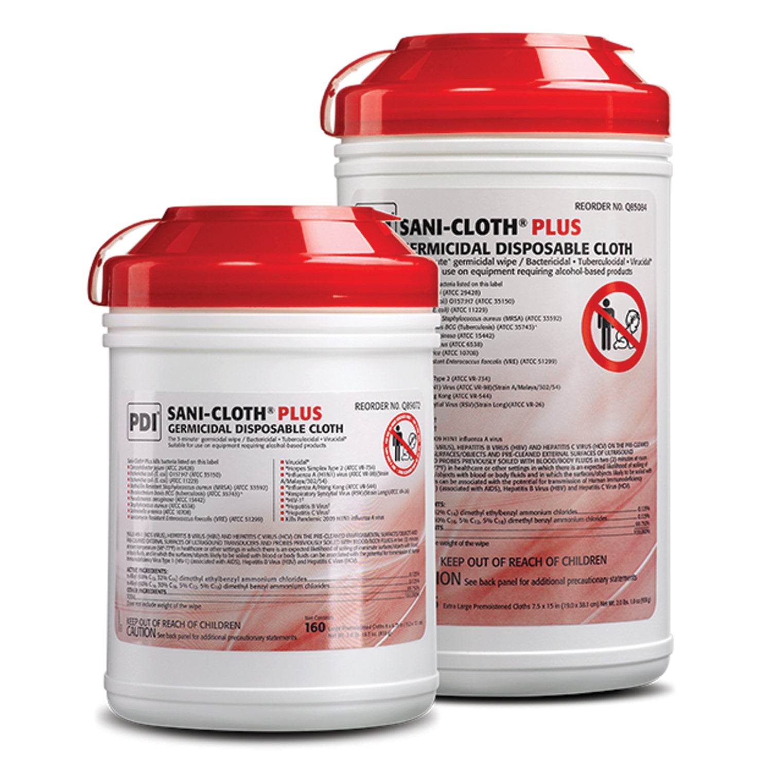 Plus Germicidal Disposable Cloth, X-Large,7_" x 15", 65/canister, 6 can/cs (40 cs/plt) (091256) (US Only) (Products cannot be sold on Amazon.com or any other 3rd party site)(Item is considered HAZMAT and cannot ship via Air or to AK, GU, HI, PR, VI)