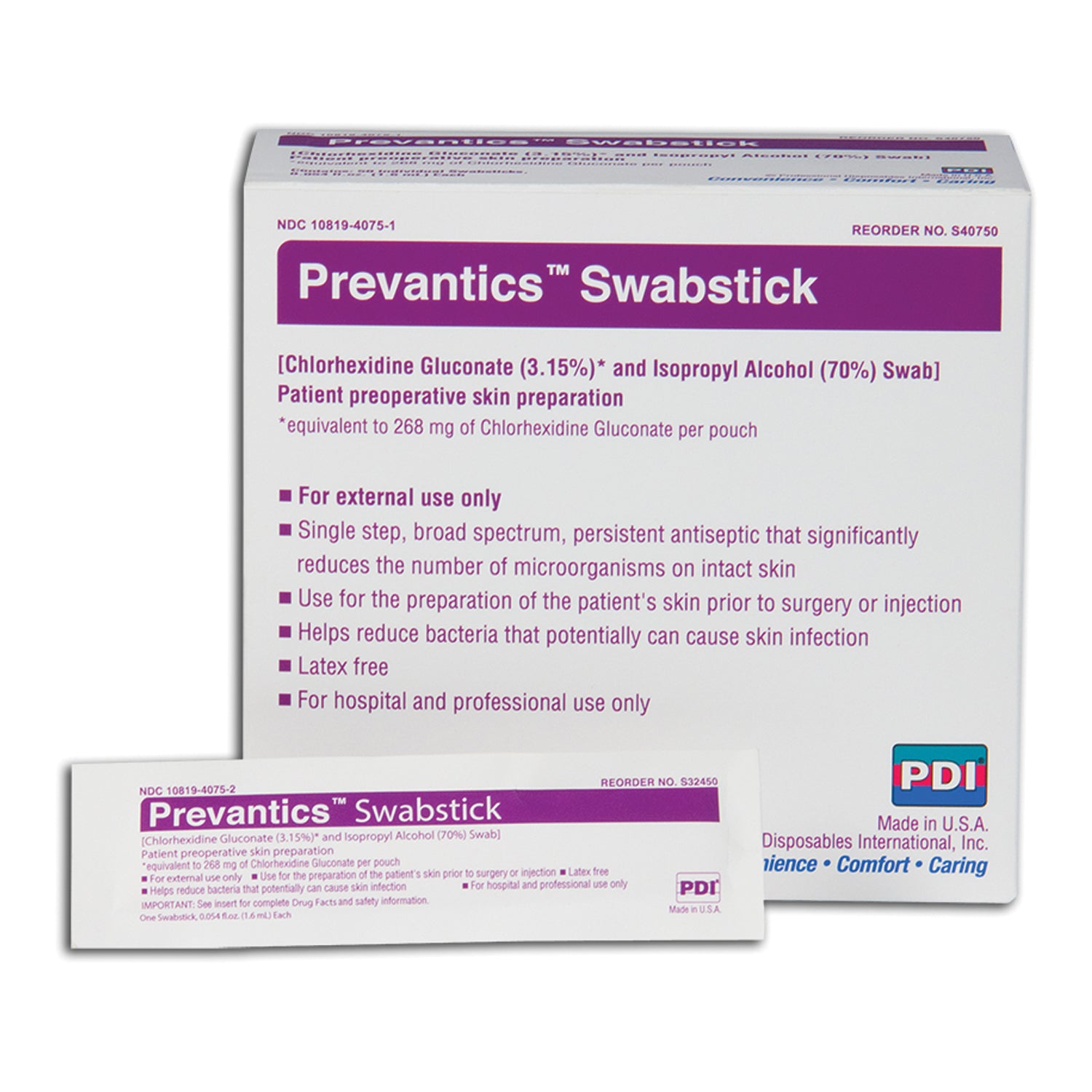 Swabstick, 1.75" x 6.5", 50/bx, 10 bx/cs (45 cs/plt) (US Only) (Products cannot be sold on Amazon.com or any other 3rd party site) (Item is Short-Dated & Non-Returnable)