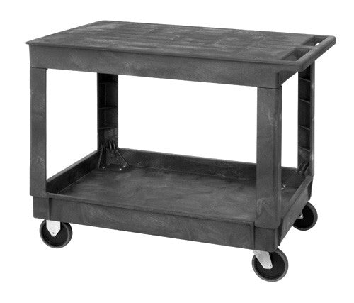 Flat Top Shelf Cart, 40"L x 26"W x 32.5"H, 3 Shelves, Gray (DROP SHIP ONLY)