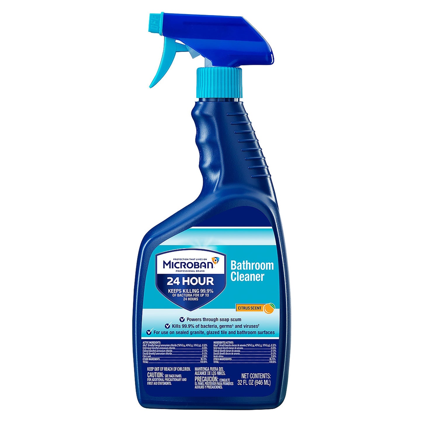 Microban Sanitizing, RTU, Bathroom Cleaner, 32oz, 6/cs