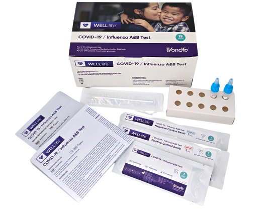 WELLlife COVID-19 & Influenza A & B Rapid Test, 25/bx