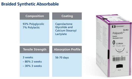 Suture, Premium Spatula, Size 5-0, Violet, 12", Needle SS-24, _ Circle, 1 dz/bx (Continental US Only)