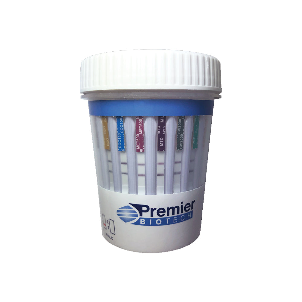Bio-Cup, 4 Drug Panel (with Adulterants):  AMP500 (Amphetamines), COC150 (Cocaine), OPI2000 (Opiates), PCP25 + SVT (Phencyclidine + Specimen Validity Testing), Urine Sample, CLIA Waived, 25/bx (US Only)