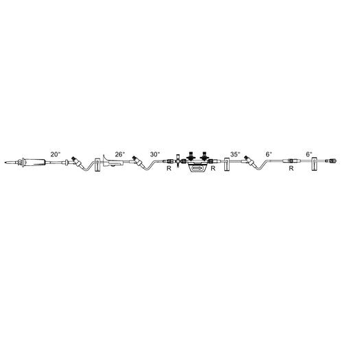 Admin Set, Universal Spike, CARESITE Injection Sites & Dual Manifold, Spin-Lock Male Connector, 15 Drop/mL, DEHP-Free, Latex Free, 50/cs (Rx) (Continental US+HI Only)