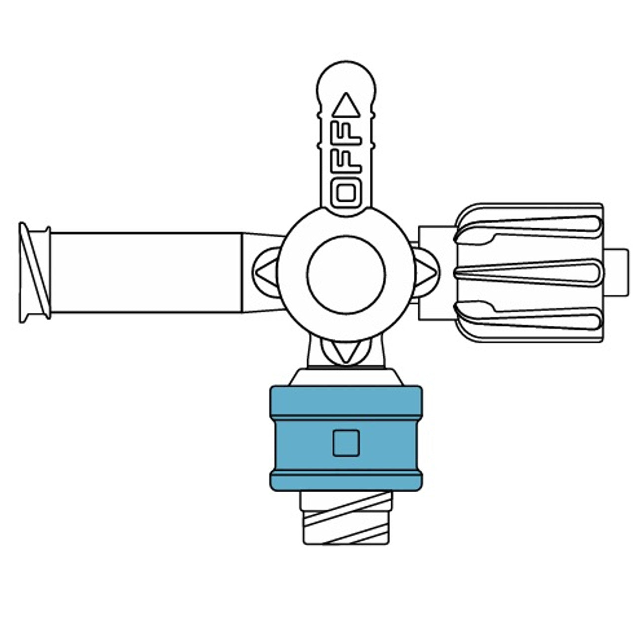 Ultraport Four-Way Stopcock, Single Valve, 100/bx (Rx) (Continental US+HI Only)