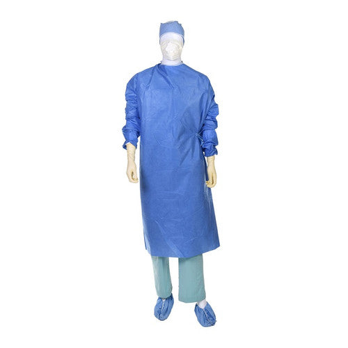 SMS Surgical Gown with Set-In Sleeve, AAMI Level 3, Non-Reinforced, 3X-Large, Blue, Sterile, 18/cs (Continental US Only)