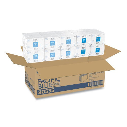 Pacific Blue Select Wash Cloth, A400 Disposable, 1/4 Fold, White, 50/pk 20pk/cs