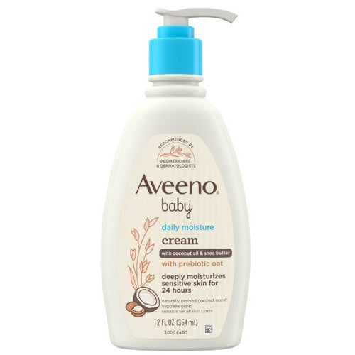 Aveeno Baby Daily Moisture Cream with Coconut Oil & Shea Butter, 12 oz, 3/pk 4 pk/cs (Continental US+HI Only) (Pricing Subject to Change without Prior Notification)