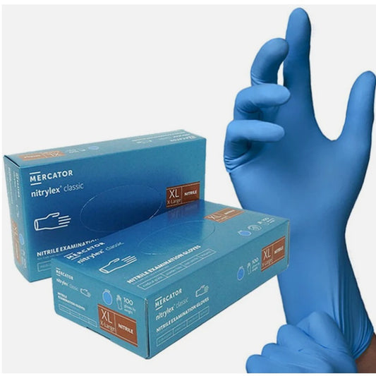 Nitrile Examination Gloves, Powder Free, Blue, XL-size, Braun Box, 100/bx, 10bx/cs