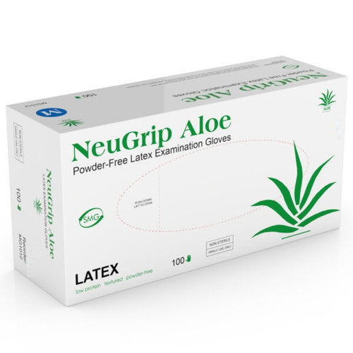 NeuGrip Exam Glove, Aloe, Small, Powder-Free, Latex, Non-Sterile, 100/bx, 10 bx/cs