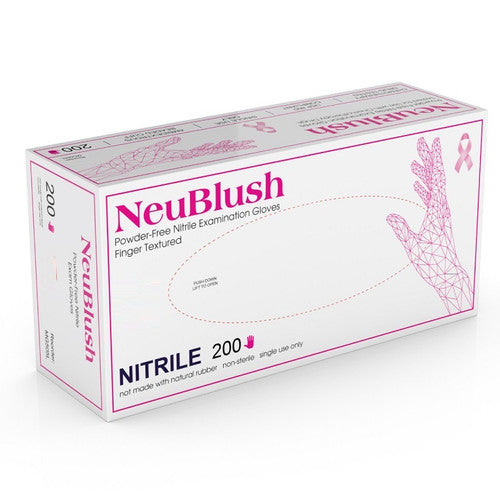 NeuBlush Nitrile Exam Glove, Powerder-Free (PF), Latex-Free (LF), Non-Sterile, Finger-Textured, Blush, Medium, 200/bx, 10 bx/cs