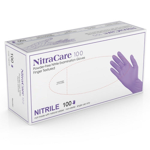 Exam Glove, Nitrile, X-Large, Powder-Free, Textured Finger, Violet Blue, Non-Sterile, 100/bx, 10 bx/cs