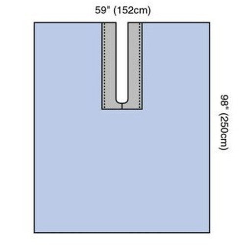 Steri-Drape Adhesive Split Sheet, 60" x 98", Absorbent Impervious, U-Slot Aperture, 25/bx, 2 bx/cs (Continental US+HI Only)