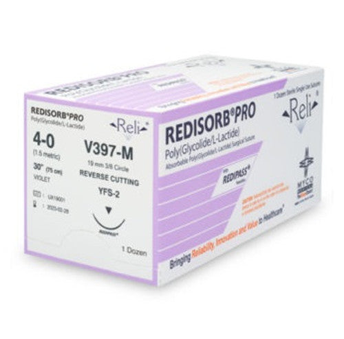 Suture, 4-0, Redisorb, Violet, Braided, 30", YFS-2, 12/bx (US Only)