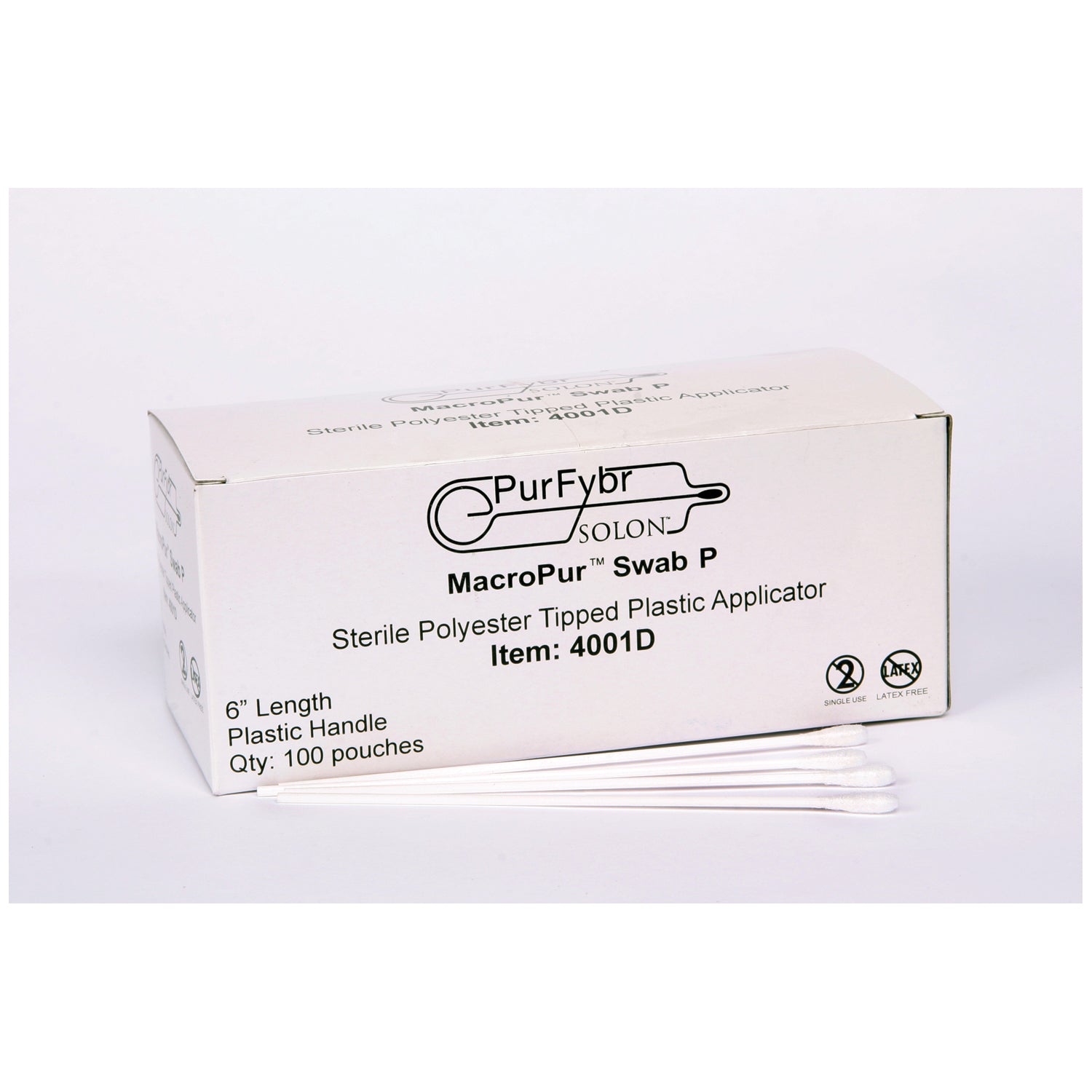Plastic Shaft Collection Swab, 6"L, Sterile, 1/pch, 100 pch/bx, 10 bx/cs