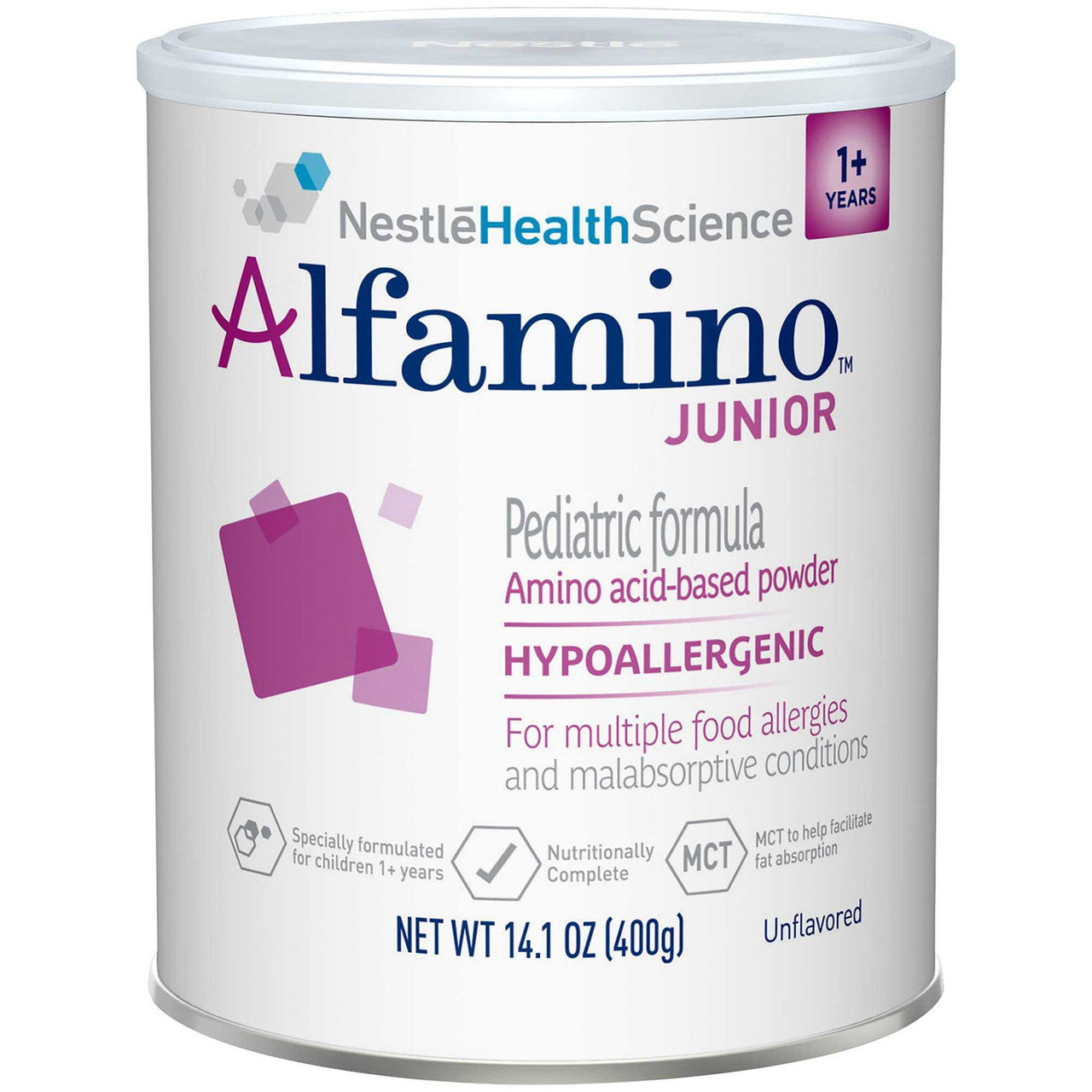 Alfamino, Junior, Unflavored Powder, 400g Canisters, 6/cs (Minimum Expiry Lead is 90 days; Non-Returnable) (Continental US Only) (Nestle products cannot be sold online without Nestle's prior written permission) (Products cannot be sold on Amazon.com or any other 3rd party site)