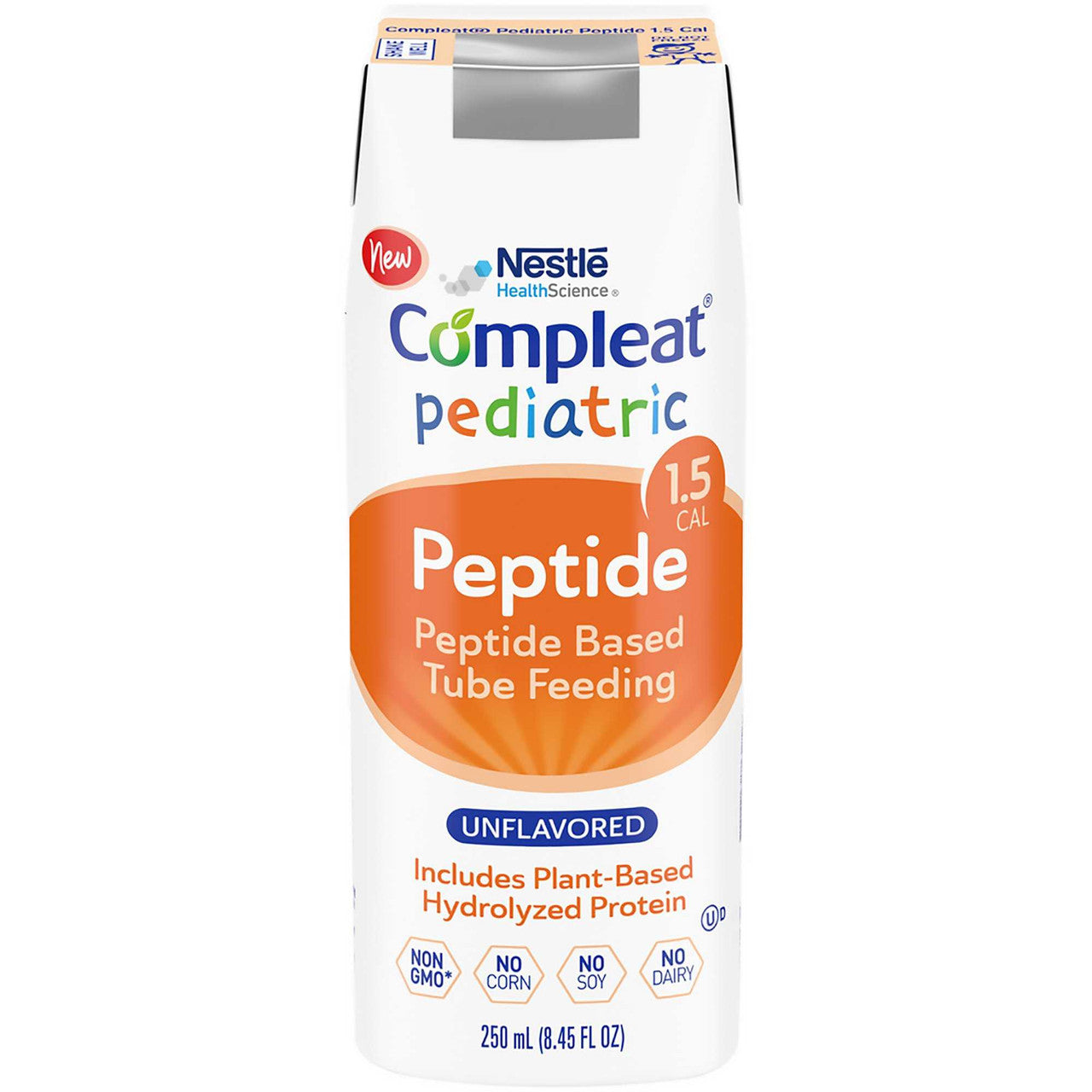 Compleat Pedptide 1.5 Cal, Pediatric, Unflavored, 250ml Carton, 24/cs (Minimum Expiry Lead is 90 days; Non-Returnable) (Continental US Only) (Nestle products cannot be sold online without Nestle's prior written permission) (Products cannot be sold on Amazon.com or any other 3rd party site)