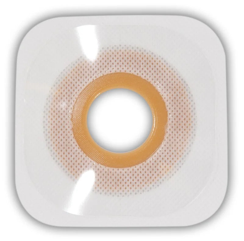 Adhesive Coupling, Pre-Cut, Stomahesive Skin Barrier with Tape Collar, White, 1 5/8" Stoma Opening, 4 1/2" x 4 1/2", 10/bx (Continental US Only)