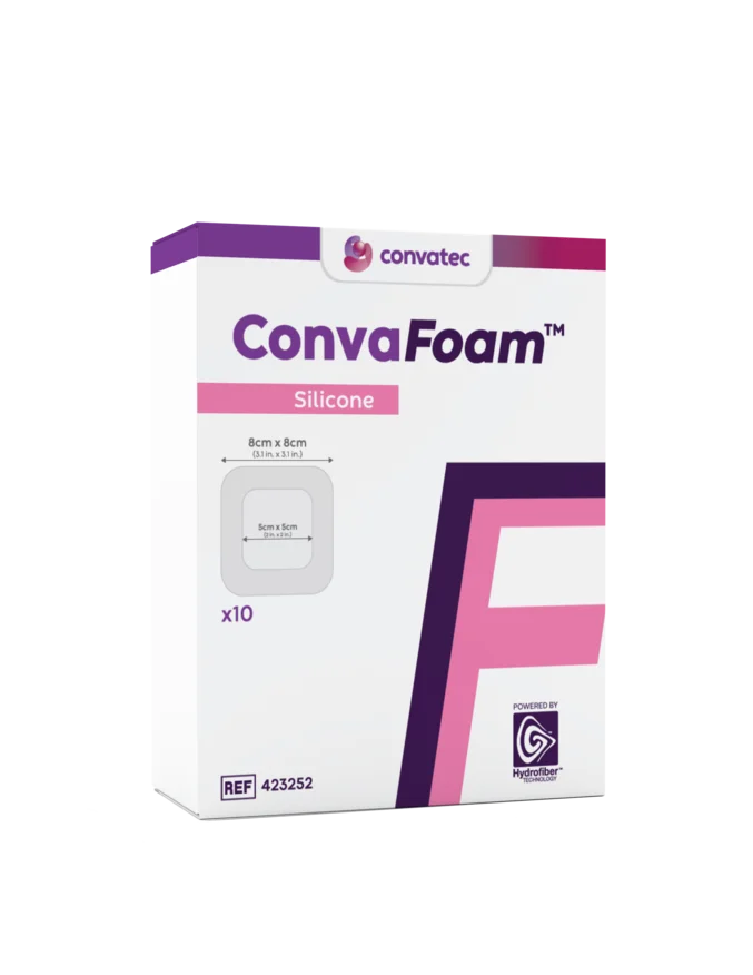 Adhesive Silicone Hydrofiber Foam Dressing, 8.3" x 8.3", 5/bx (21x21cm) (Continental US Only)