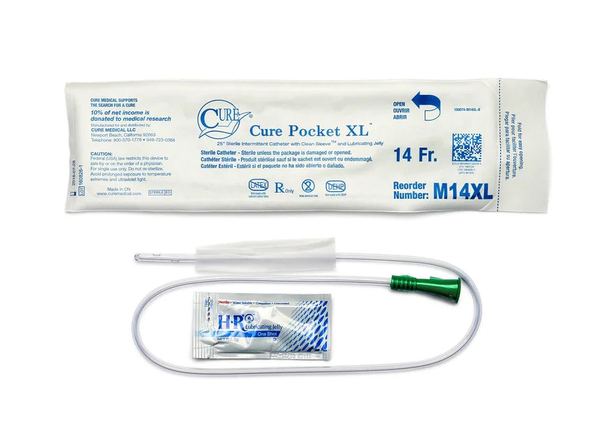 Catheter, Male, Pocket Size Packaging, Single-Use, 16", Straight Tip, 12FR, 30/bx, 10 bx/cs (Continental US Only)