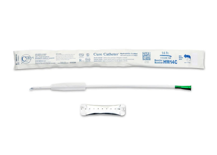 Catheter, Male, Hydrophilic Coated, Single-Use, 16", Coude Tip, 14FR, 30/bx, 10 bx/cs (Continental US Only)