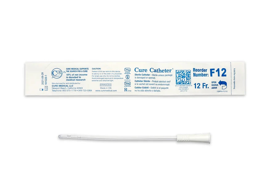 Catheter, Female, Uncoated, Single-Use, 6", Straight Tip, 12FR, 30/bx, 10 bx/cs (Continental US Only)