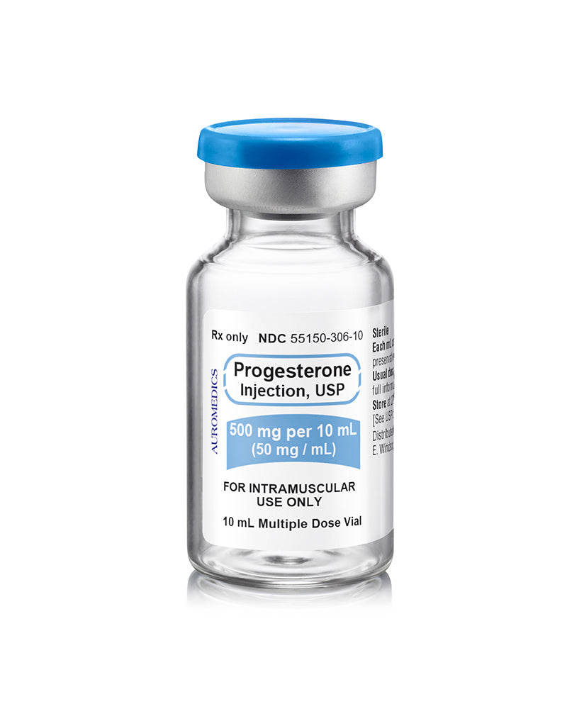 Progesterone Injection, USP, 500 mg/10ml (50 mg/mL), MDV, 1/bx (Rx) (US Only, Excluding IN and ND) (Product is Non-Returnable)