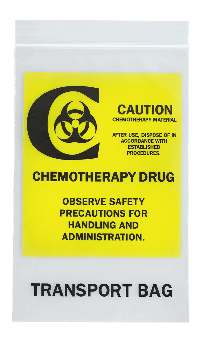 Chemotherapy Reclosable Transport Bag, 6" x 9",  4 mil, 1000/cs (DROP SHIP ONLY)