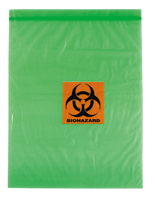 Reclosable Specimen Transport Bag, 2 Wall Zips, Printed "BIOHAZARD", 12" x 15", Purple, 1000/cs (DROP SHIP ONLY)