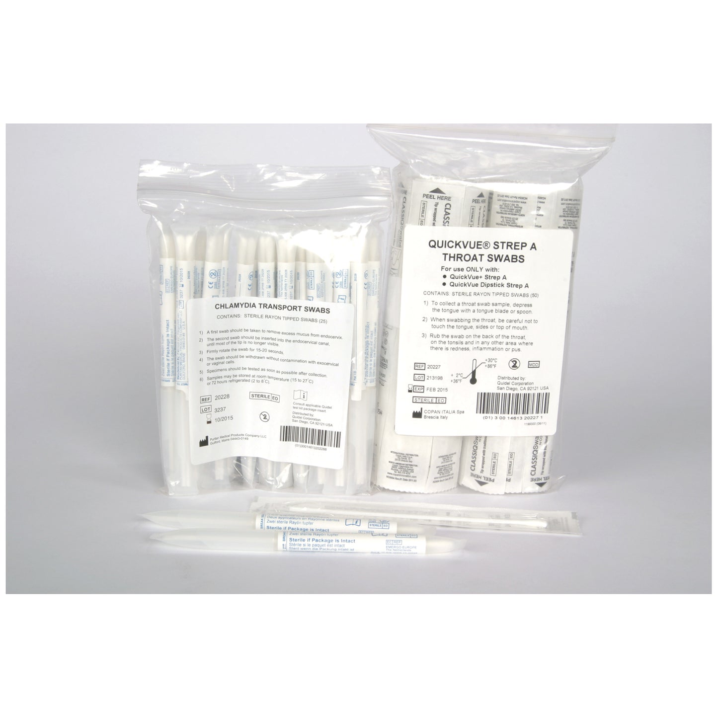QuickVue Strep A Throat Swabs, Rayon, Sterile, 50/pk (Continental US Only - including Alaska & Hawaii)