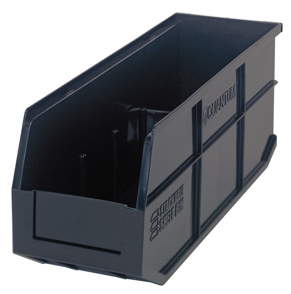 Stackable Shelf Bin, 18" x 6" x 7", Black, 6/ctn (DROP SHIP ONLY)