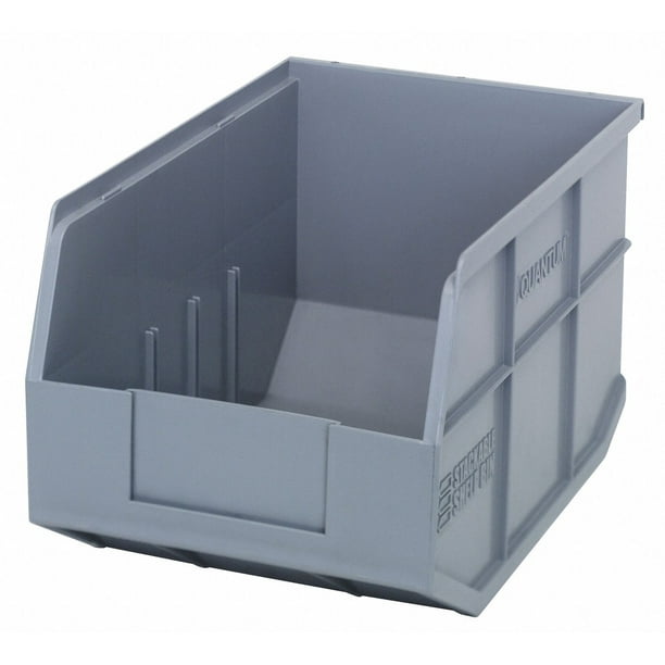 Stackable Shelf Bin, 12" x 8.25" x 7", Gray, 6/ctn (DROP SHIP ONLY)