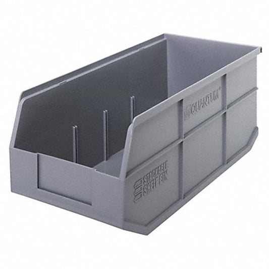 Stackable Shelf Bin, 18" x 8.25" x 7", Gray, 6/ctn (DROP SHIP ONLY)