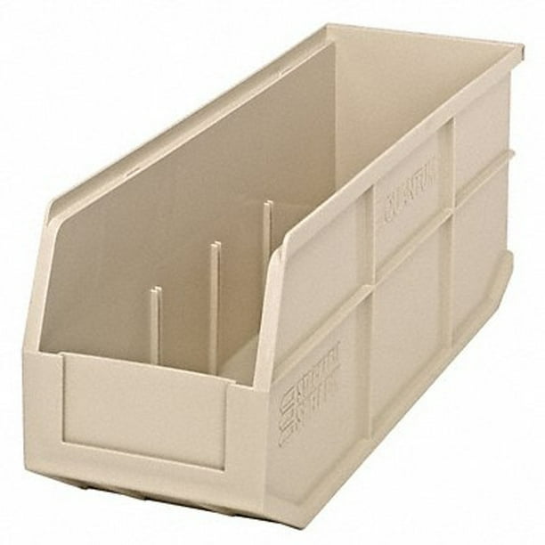 Stackable Shelf Bin, 18" x 6" x 7", Ivory, 6/ctn (DROP SHIP ONLY)