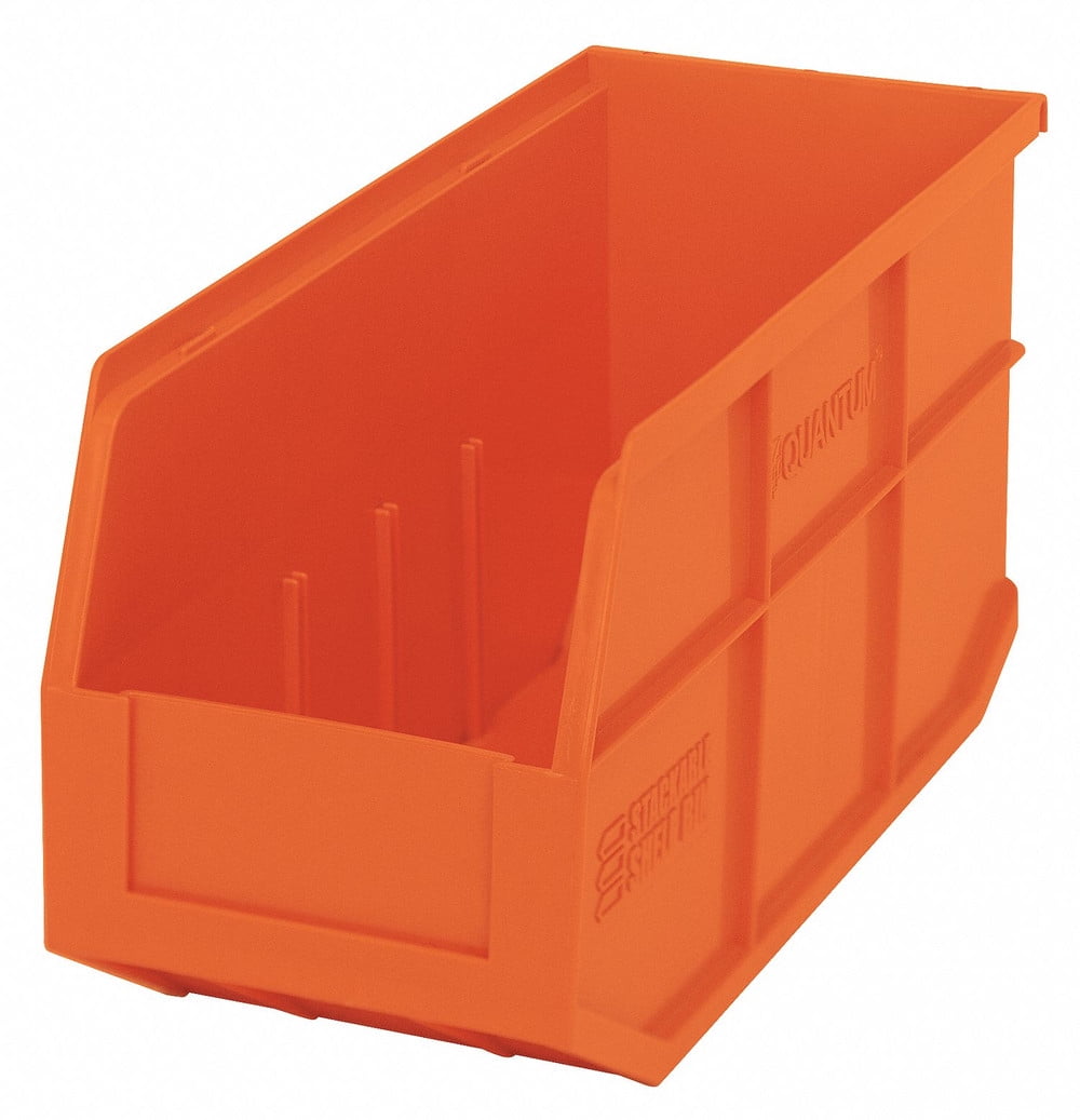 Stackable Shelf Bin, 14" x 6" x 7", Orange, 6/ctn (DROP SHIP ONLY)