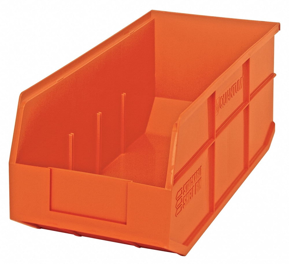 Stackable Shelf Bin, 18" x 8.25" x 7", Orange, 6/ctn (DROP SHIP ONLY)