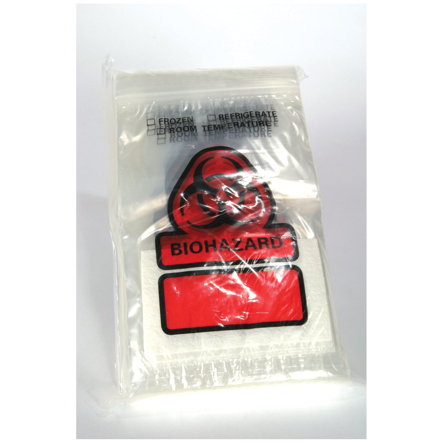 Biohazard Bag, 6" x 9", Closure Flap, 3" x 5" Absorbent Insert Pad, 500/cs (DROP SHIP ONLY)