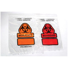 Reclosable Specimen Transport Bag, 2 Wall Zips, Printed "BIOHAZARD", 12" x 15", Yellow, 1000/cs (DROP SHIP ONLY)