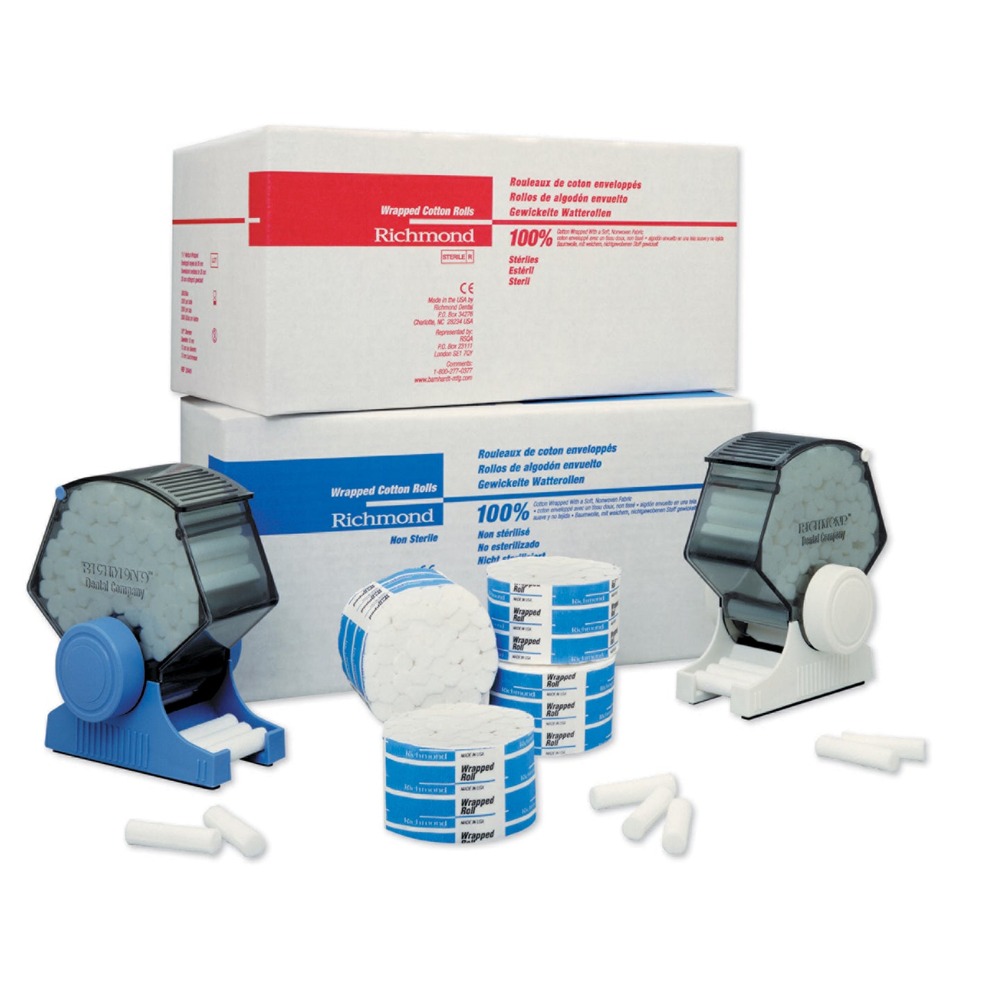 Wrapped Cotton Roll, Medium 1_" x 3/8" Dia, Sterile, 2000/bx