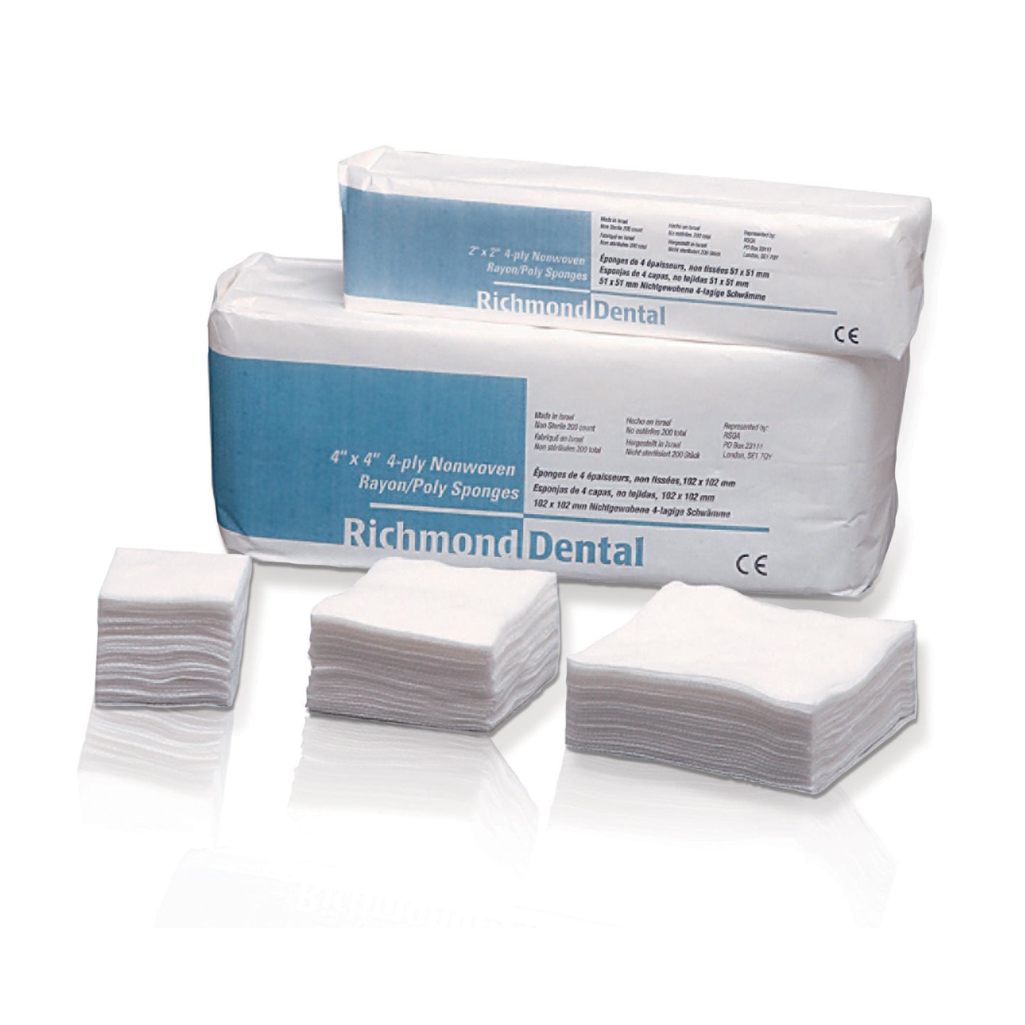 Non-Woven Rayon/ Poly Sponge, 2" x 2", 4-Ply, Non-Sterile, 200/slv, 25 slv/cs (48 cs/plt)