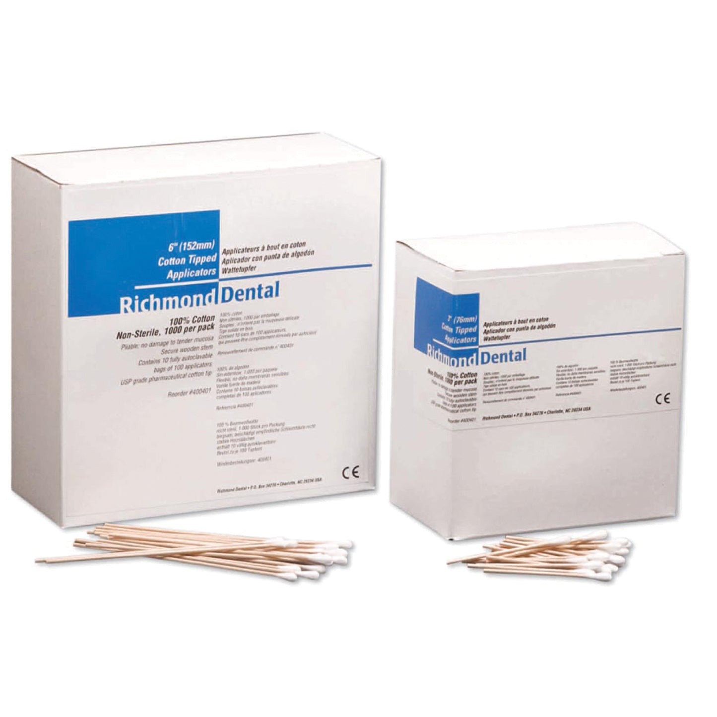 Cotton-Tipped Applicator, 3", Non-Sterile, 100/pk, 10 pk/bx, 10 bx/cs