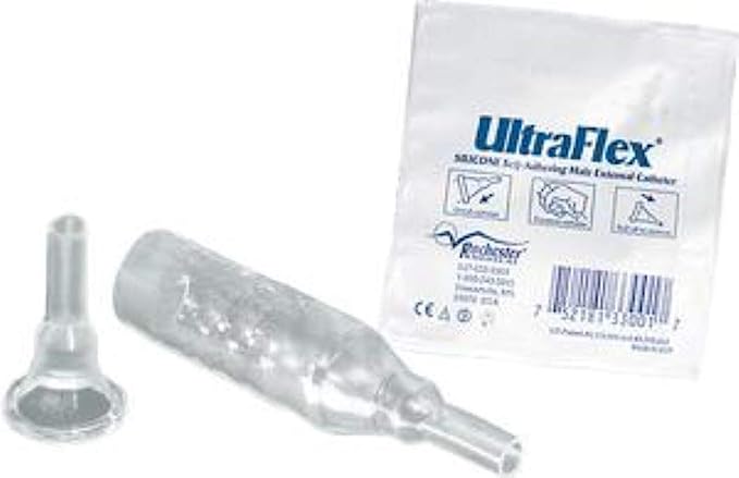 Male External Catheter, UltraFlex, 36mm, Large, Silicone, Self-Adhesive, 100/cs (US Only)